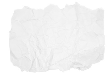 White crumpled paper sheet isolated on white. crumpled paper with texture