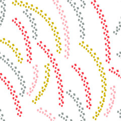 Vector seamless pattern with flower shapes. Simple modern floral background.