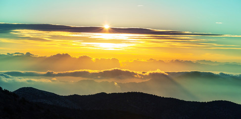 Fototapeta na wymiar Mountains on sunrise