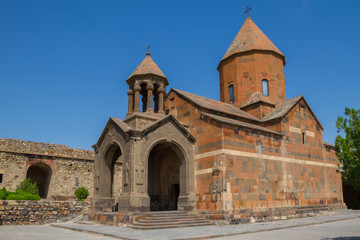 Fototapeta na wymiar The church in the monastery on the mountain. Khor Virap, Armenia.
