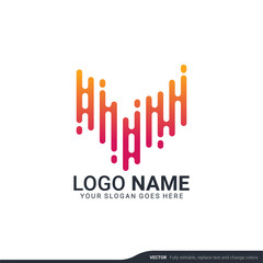Creative abstract digital technology symbol logo design. Editable vector illustration logo design