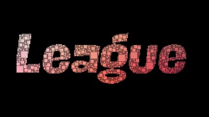 Football League Pixelated Text Changing Looping Grid With Glitch Effect