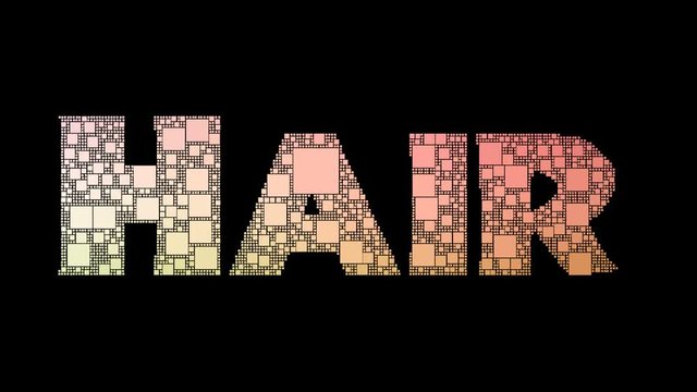 Pubic Hair Pixelated Text Merging Looping Grid With Glitch Effect