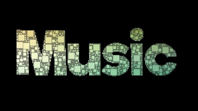 Folk Music Pixelated Text Changing Looping Boxes With Glitch Effect