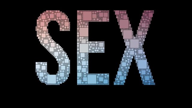 Safe Sex Pixelated Text Morphing Looping Squares With Glitch Effect