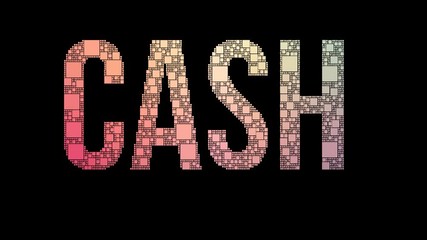 Petty Cash Pixelated Text Merging Looping Pixels With Glitch Effect