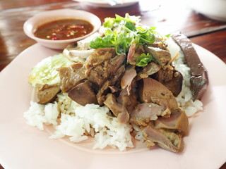 Duck rice in the Thai food shop
