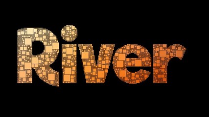 Mohawk River Pixelated Text Transforming Looping Pixels With Glitch Effect - Powered by Adobe
