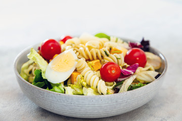 Dutch Mimolette egg pasta salad