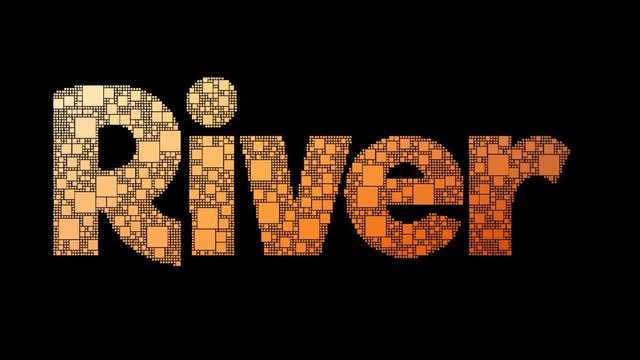 Mohawk River Pixelated Text Transforming Looping Pixels With Glitch Effect