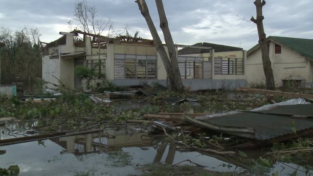 Destroyed School Buildings After Hurricane Hit - Megi