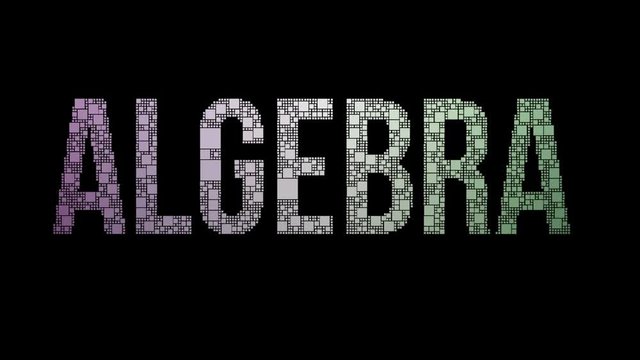 Boolean Algebra Pixelated Text Transforming Looping Squares With Glitch Effect