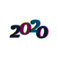 Greeting card 2020 with a graphic