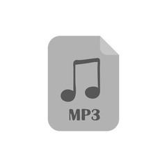 Gray mp3 file icon on white