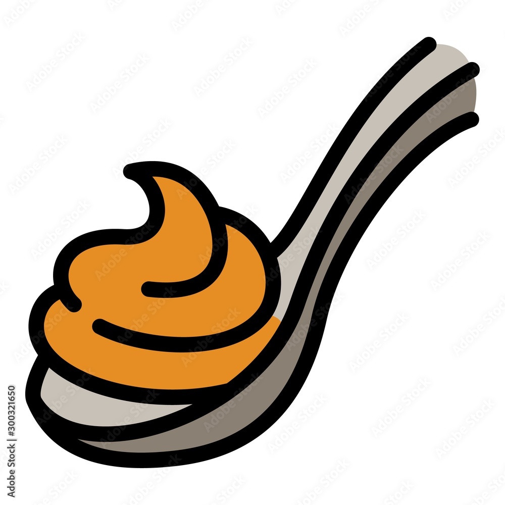 Poster peanut butter spoon icon. outline peanut butter spoon vector icon for web design isolated on white b