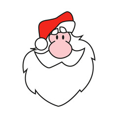 Christmas card. Funny cartoon Santa Claus