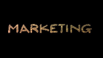 Direct Marketing Pixelated Text Merging Looping Squares With Glitch Effect