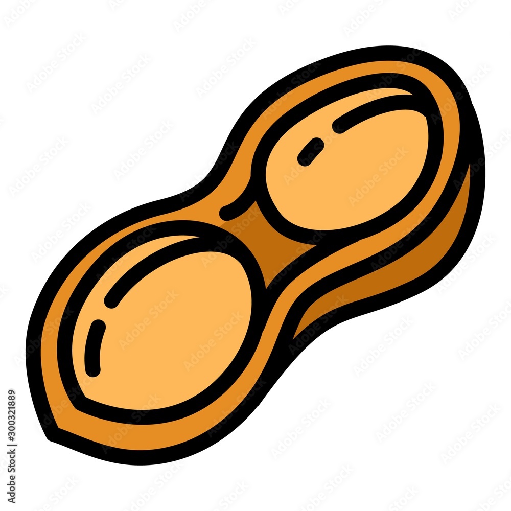 Poster half peanut shell icon. outline half peanut shell vector icon for web design isolated on white backg