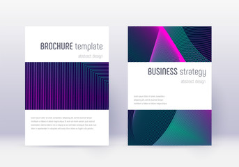 Fototapeta premium Minimalistic cover design template set. Neon abstr