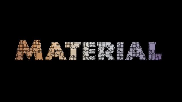 Radioactive Material Pixelated Text Morphing Looping Grid With Glitch Effect