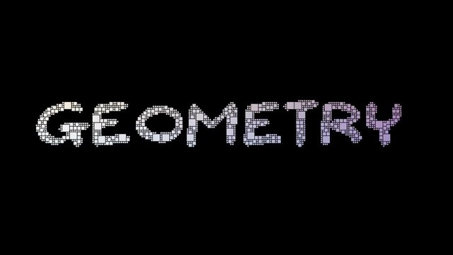 Fractal Geometry Pixelated Text Merging Looping Boxes With Glitch Effect