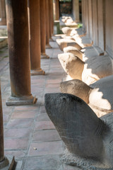 Stone turtle, Stelae of Doctors turtle statues in Temple of Literature (Van Mieu) in Hanoi, Vietnam