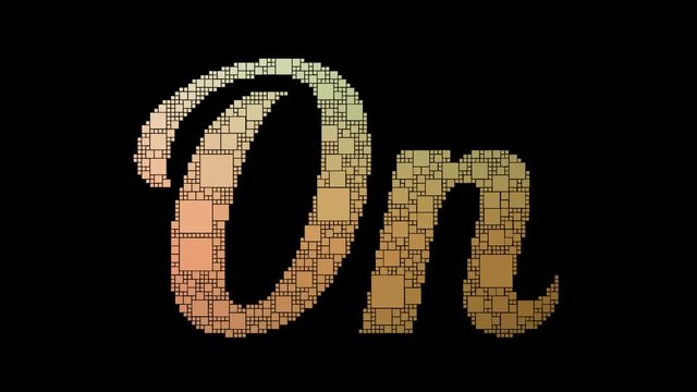 Roll On Pixelated Text Morphing Looping Boxes With Glitch Effect