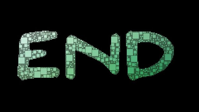 Back End Pixelated Text Merging Looping Boxes With Glitch Effect