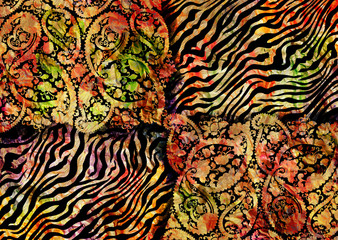 abstract ethnic paisley pattern 