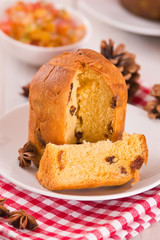 Panettone, italian christmas cake. 