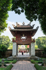 Fototapeta premium Khue Van Cac pavilion in Temper of Literature ( Van Mieu ) - Vietnam first national university, was built in 1070