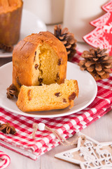 Panettone, italian christmas cake. 