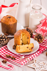 Panettone, italian christmas cake. 