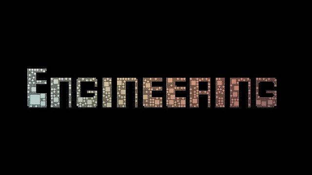 Civil Engineering Pixelated Text Changing Looping Grid With Glitch Effect