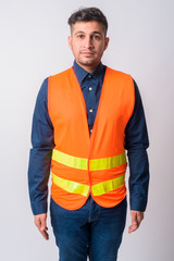 Fototapeta premium Portrait of young Persian man construction worker