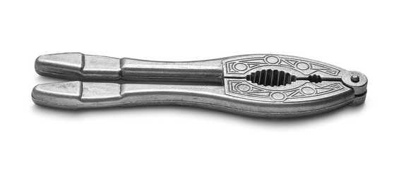 vintage nut cracker on an isolated white background
