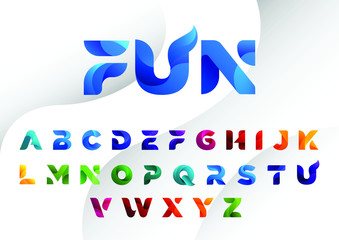 Decorated Colorful Modern Abstract Alphabets