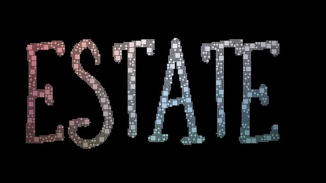 Life Estate Pixelated Text Warping Looping Pixels With Glitch Effect