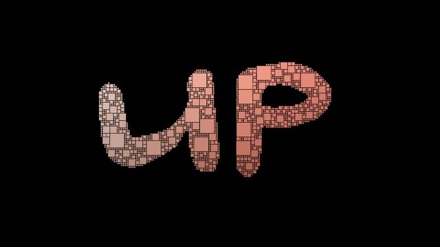 Show Up Pixelated Text Merging Looping Boxes With Glitch Effect