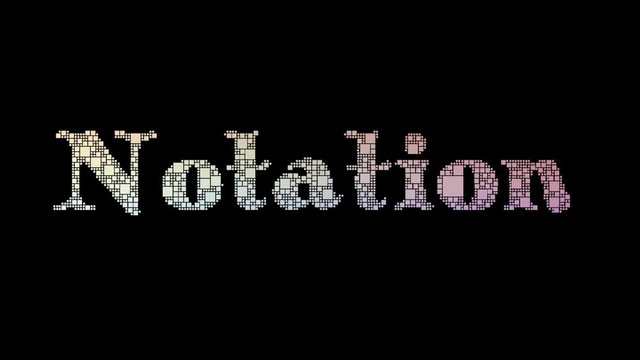 Mathematical Notation Pixelated Text Merging Looping Squares With Glitch Effect