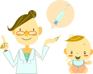 予防接種　赤ちゃんとドクター