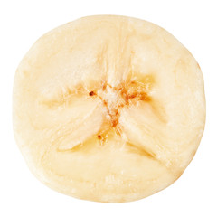 banana slice isolated on white background, clipping path, full depth of field