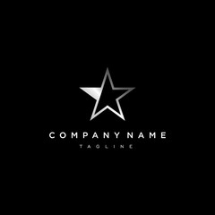 Obraz premium silver star logo design