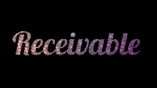 Accounts Receivable Pixelated Text Warping Looping Boxes With Glitch Effect