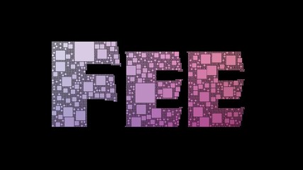 Transfer Fee Pixelated Text Changing Looping Boxes With Glitch Effect