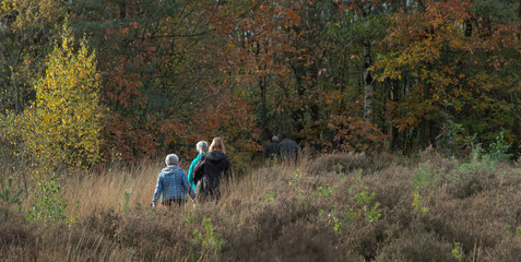 Strolers in nature. Wanderers. Walkers. Reestdal Netherlands