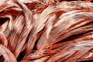 Srap-metal copper wire - obrazy, fototapety, plakaty