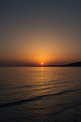 coucher de soleil sur la mer &agrave; Pornic