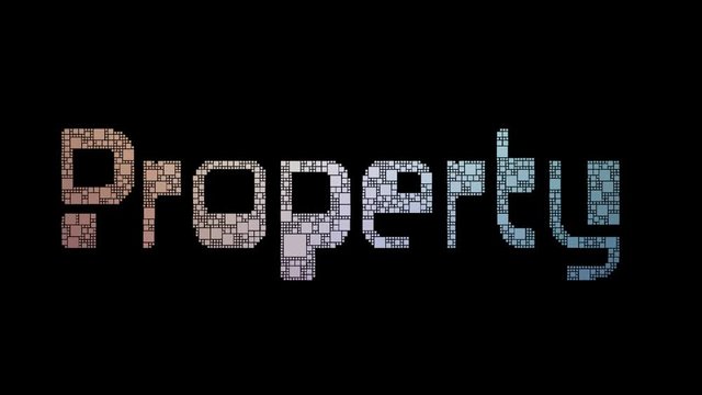Public Property Pixelated Text Merging Looping Pixels With Glitch Effect