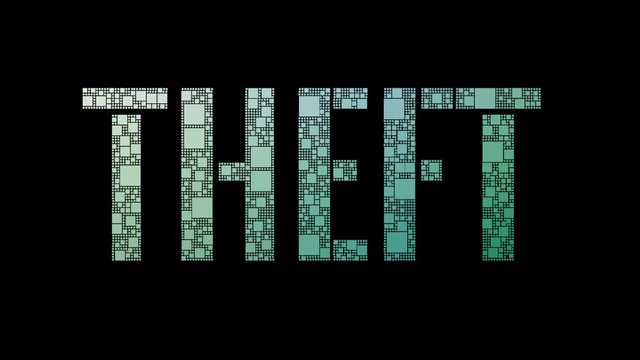 Identity Theft Pixelated Text Warping Looping Boxes With Glitch Effect